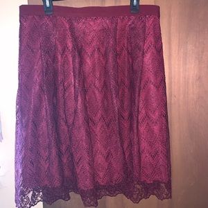 Forever 21 Plus Burgundy Skirt